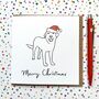 Personalised Festive Labrador Santa Hat Christmas Card, thumbnail 1 of 2