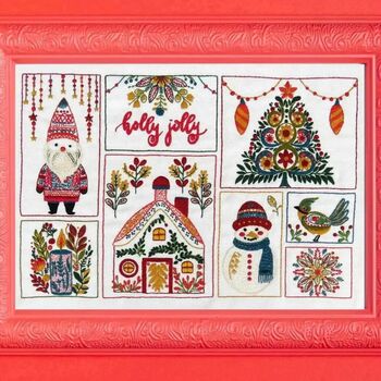 Christmas Folk Festive Embroidery Kit, 3 of 6