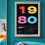 Personalised Retro Date Print, Unframed, thumbnail 4 of 11