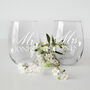 Set Of Two Wedding Love Heart Stemless Wine Glasses, thumbnail 2 of 7