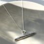 Delicate Textured T Bar Necklace, thumbnail 7 of 11
