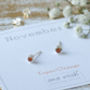 October Dainty Birthstone Sterling Silver Studs, thumbnail 4 of 12