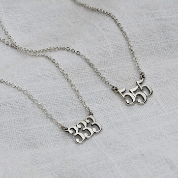Personalised Sterling Silver Angel Number Necklace, 6 of 7