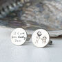 Personalised Childs Drawing Silver Round Cufflinks, thumbnail 2 of 5