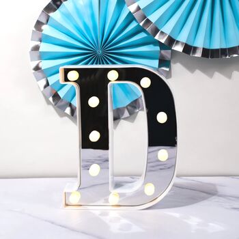 Eid LED Letter Lights Silver Mirrored, 4 of 5