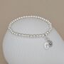 Personalised Silver Communion Cross Bead Bracelet, thumbnail 1 of 3