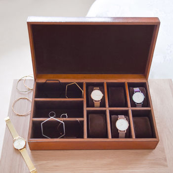 Ladies Personalised Leather Watch And Jewellery Box, 5 of 10