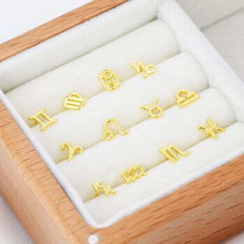 Sterling Silver Pair Of Zodiac Stud Earrings, 7 of 12