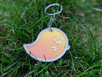 Halloween Ghost Keyring Iridescent Acrylic Keychain, 2 of 6