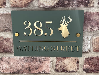 Personalised Stag Design House Acrylic Number Sign, 2 of 11