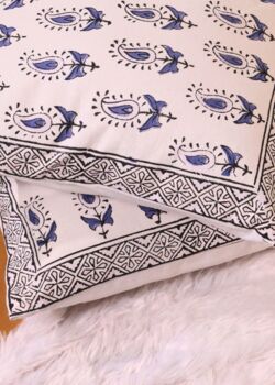Blue And White Block Print Cushion Cover Set Of Two, 3 of 3