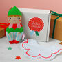 Christmas Elf Bib And Rattle Baby Gift Set, thumbnail 6 of 12