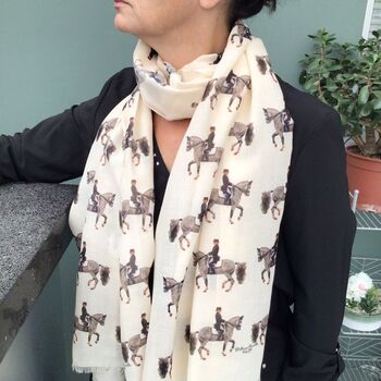 Dressage Horse Scarf In Personalised Gift Box, 4 of 5