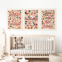 Wild And Curious Pink Woodland Nursery Wall Art, thumbnail 4 of 8