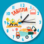 Children's Personalised Construction Site Bedroom Clock, thumbnail 2 of 5