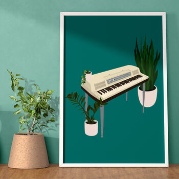 Electric Piano Houseplant Print | Music Poster, 7 of 10