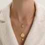 Dainty 14 K Gold Star Sun Necklace, thumbnail 1 of 7