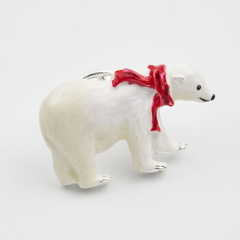 Cosy Polar Bear Enamel Brooch, 3 of 7