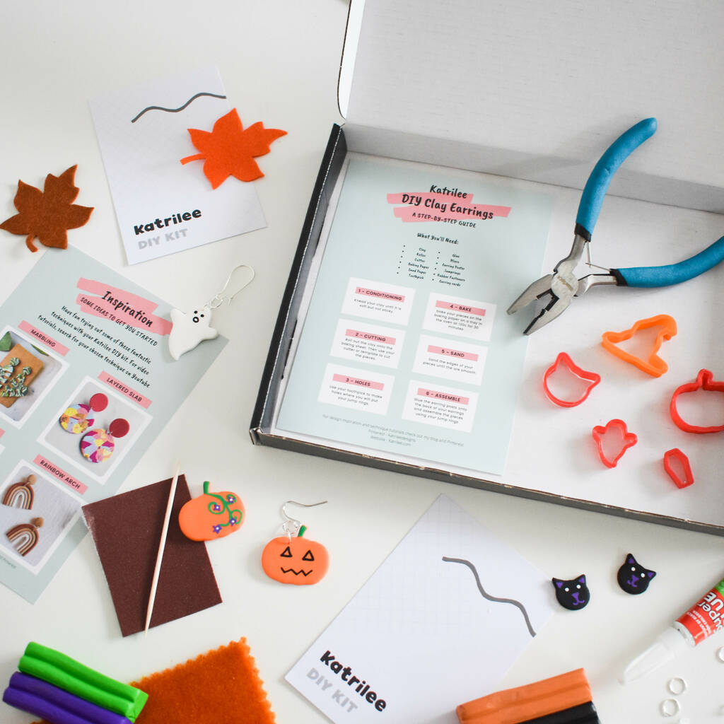 Halloween Polymer Clay Earring Making Craft Kit By Katrilee