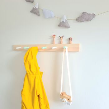 Wooden Coat Rack With Colorful Pegs, 2 of 7