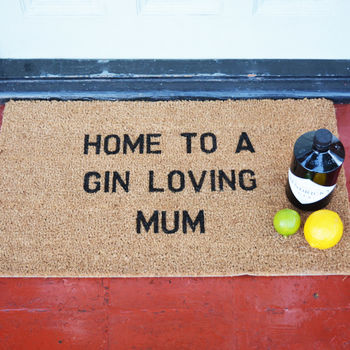 'Home To A Gin Loving Mum' Coir Doormat, 2 of 2