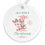 Baby's First Christmas Ceramic Bauble In Pink Or Blue, thumbnail 2 of 7