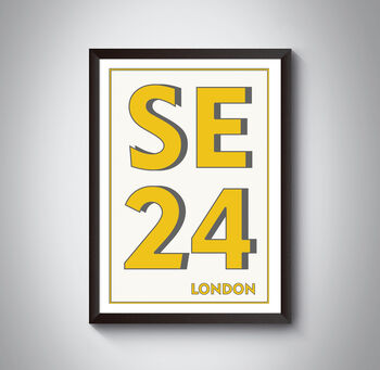 Se24 Brockwell, Herne Hill, London Postcode Print, 4 of 6