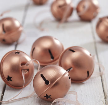 set of twelve copper bell christmas decorations by the christmas home ...