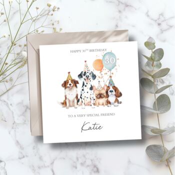 Dogs Birthday Card, Party Dogs Card For Son, Nephew, Grandson Any Relationship, 3 of 5
