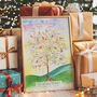 Colourful Family Tree Personalised Calligraphy Print, thumbnail 1 of 8