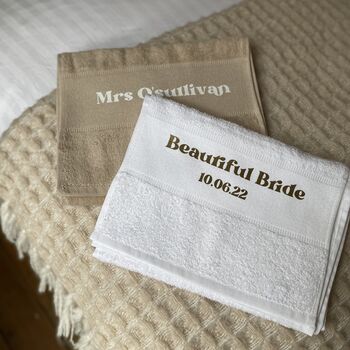 Personalised Mrs Wedding Makeup Towel, 6 of 6