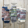 Fair Trade Fair Isle Knit Wool Lined Wristwarmer Gloves, thumbnail 8 of 12