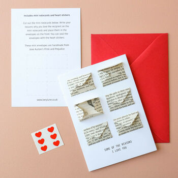 Six Love Note Mini Envelope Valentine's Card, 6 of 8