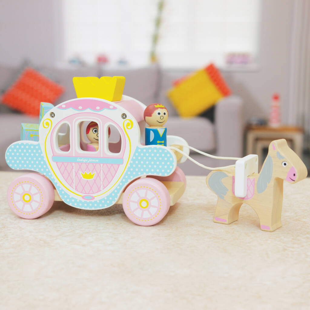 Wooden Princess Carriage With Horse And Figures, 1 of 3