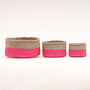 Grey And Fluoro Pink Colour Block Basket, thumbnail 11 of 12