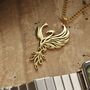 18 K Gold Phoenix Necklace Gift Firebird Pendant, thumbnail 1 of 5