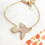 Flying Bird Necklace Pale Pink, thumbnail 2 of 5