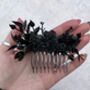 Gothic Black Flowers Hair Comb, thumbnail 2 of 6