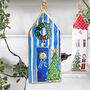 Blue Tin Beach Hut Christmas Tree Decoration, thumbnail 1 of 2