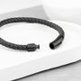 Personalised Men's Woven Black Leather Bracelet, thumbnail 6 of 8