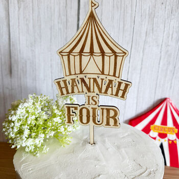 Personalised Circus Big Top Themed Birthday Cake Topper, 6 of 7