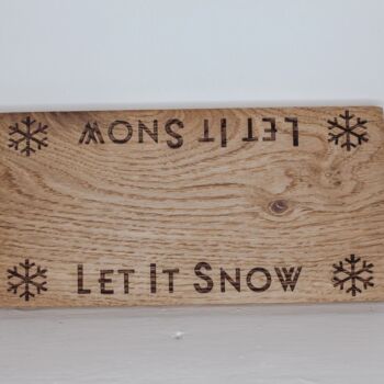 Let It Snow Oak Wooden Board, 2 of 3
