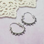 Sterling Silver Little Circle Detail Hoops, thumbnail 2 of 4