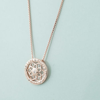 Sterling Silver Zen Flower Necklace For Inner Peace, 6 of 12