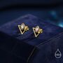Sterling Silver Triangle And Marquise Cz Arrow Stud Earrings, thumbnail 7 of 12