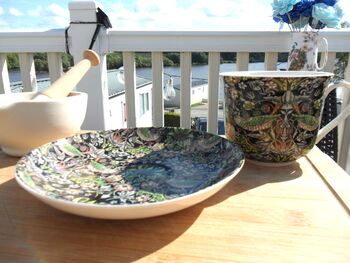 Large Cup And Saucer In William Morris Black Strawberry Thief Design, 6 of 12