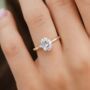 Two Carat Oval Solitaire Moissanite Engagement Ring In Sterling Silver And Gold Vermeil, thumbnail 1 of 12