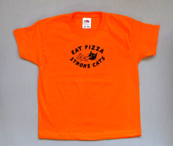 Eat Pizza Stroke Cats Screenprinted Kids T Shirt, 2 of 5