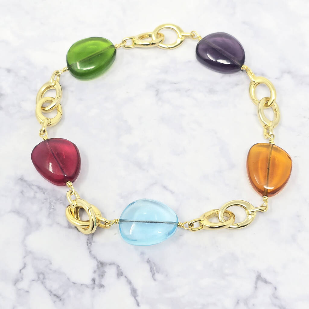 Statement Personalised Birthstone Charm Bracelet, 1 of 6