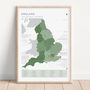 England Golf Map And Checklist Top 50 Courses Green, thumbnail 1 of 6